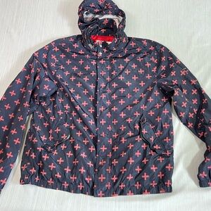 Coach Designer Barracuda Red Cross Preppy Windbreaker Jacket Large Old Money